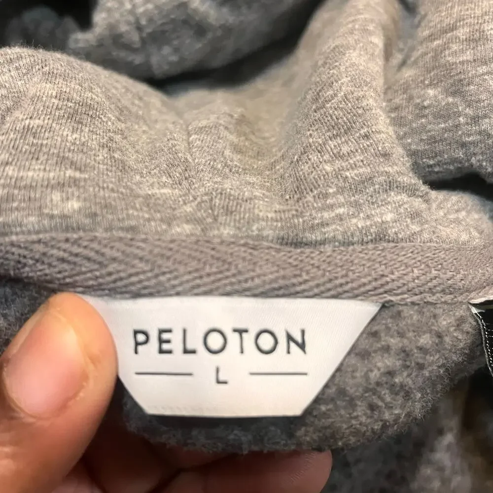Peloton Womens Large Gray‎ Long Sleeve Pockets Activewear Full-Zip Hoodie
